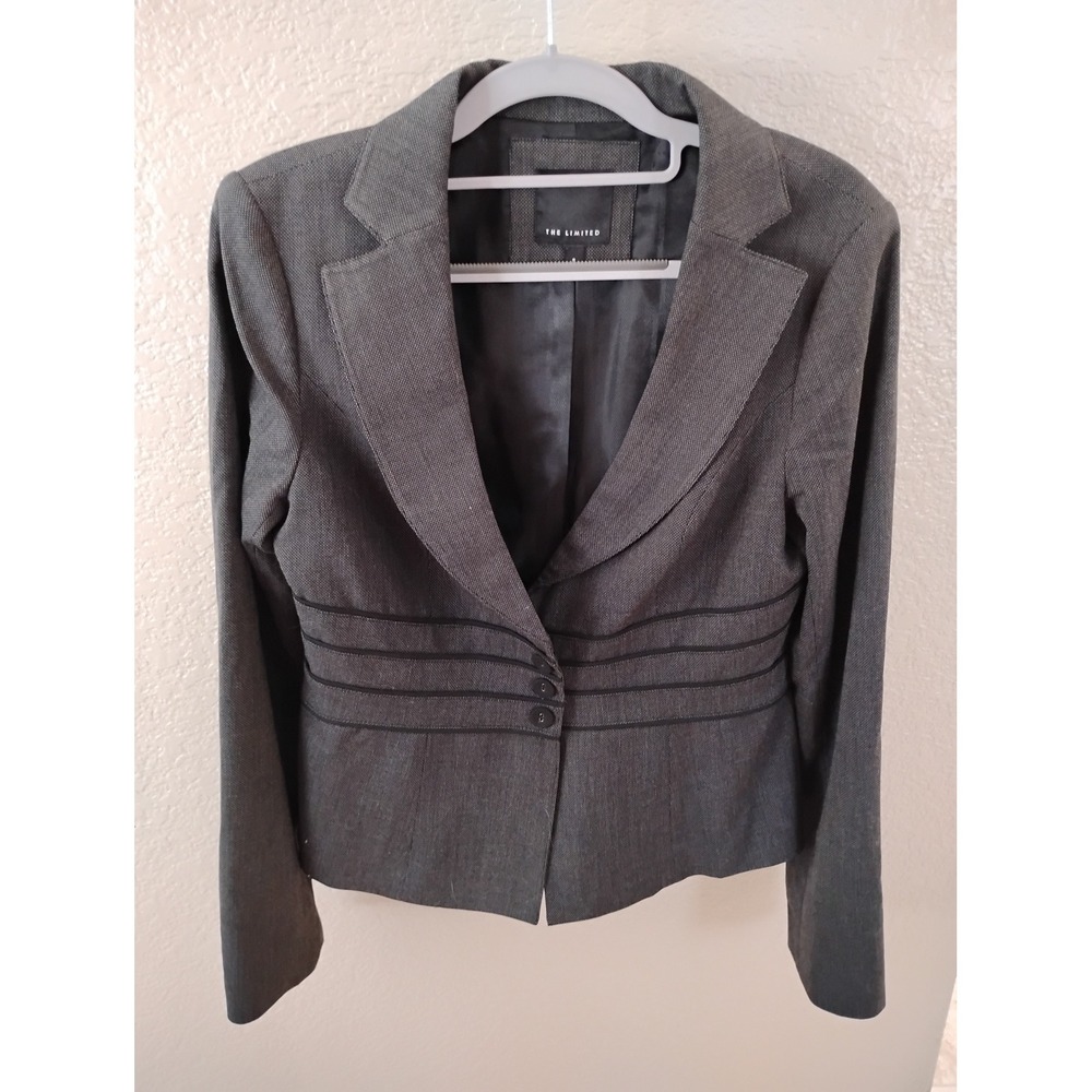 🩶 Limited Tailored Blazer Banded Waist Suit Jacket office siren vampy preppy